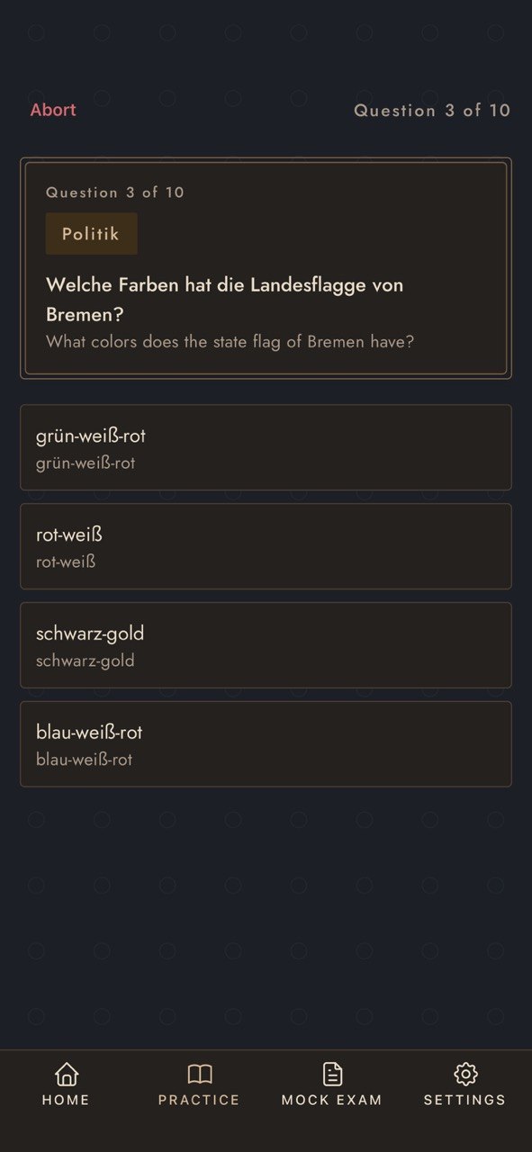 A question about the colors of the Bremen state flag, shown in German with an English translation.